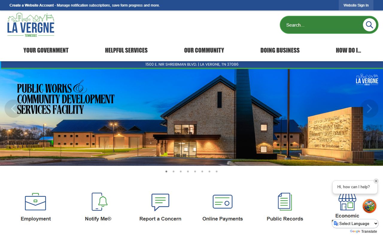 La Vergne city government birth records reference