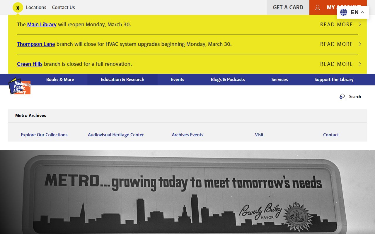 Metro Archives of Nashville birth records