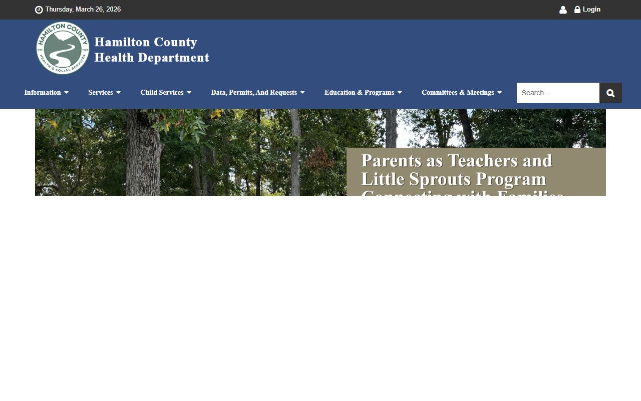 Hamilton County Health Department main website Chattanooga TN