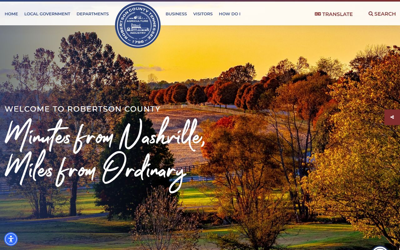 Robertson County Health Department birth records page