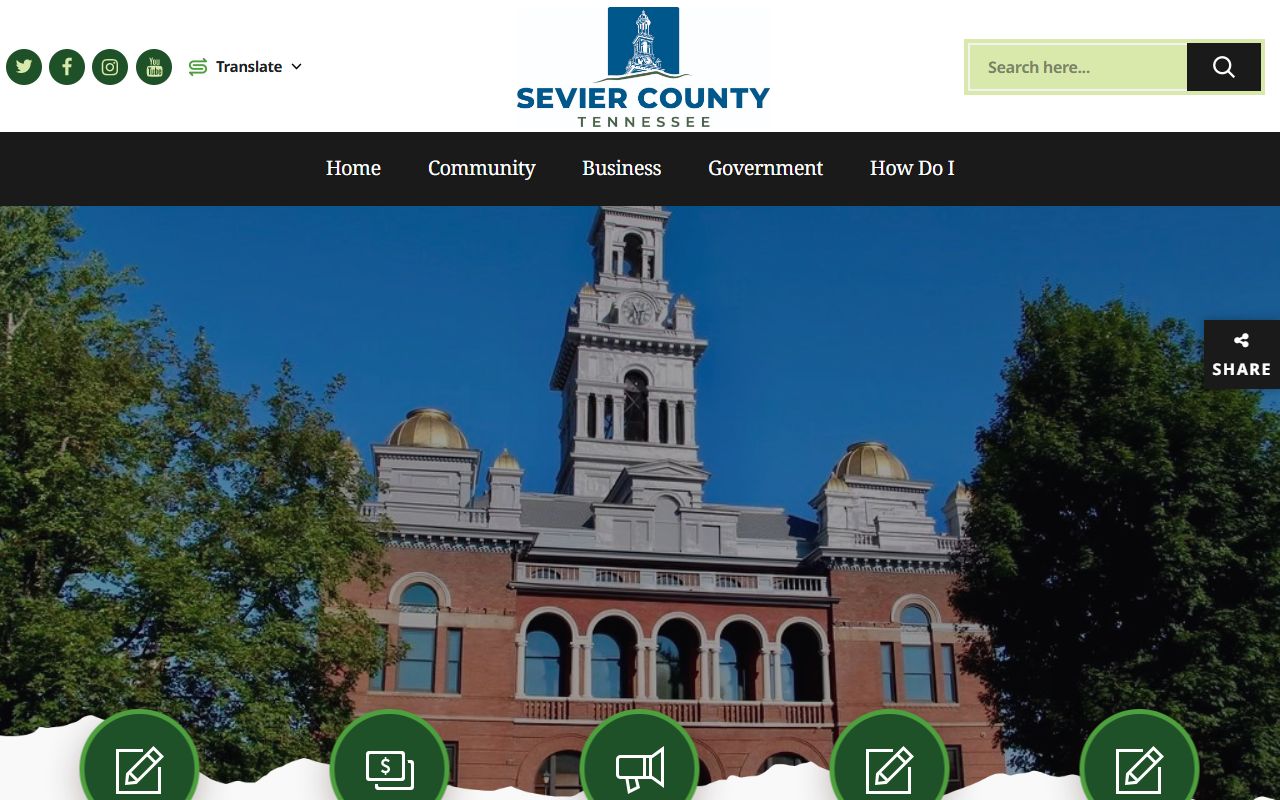 Sevier County Health Department vital records page for birth certificate requests