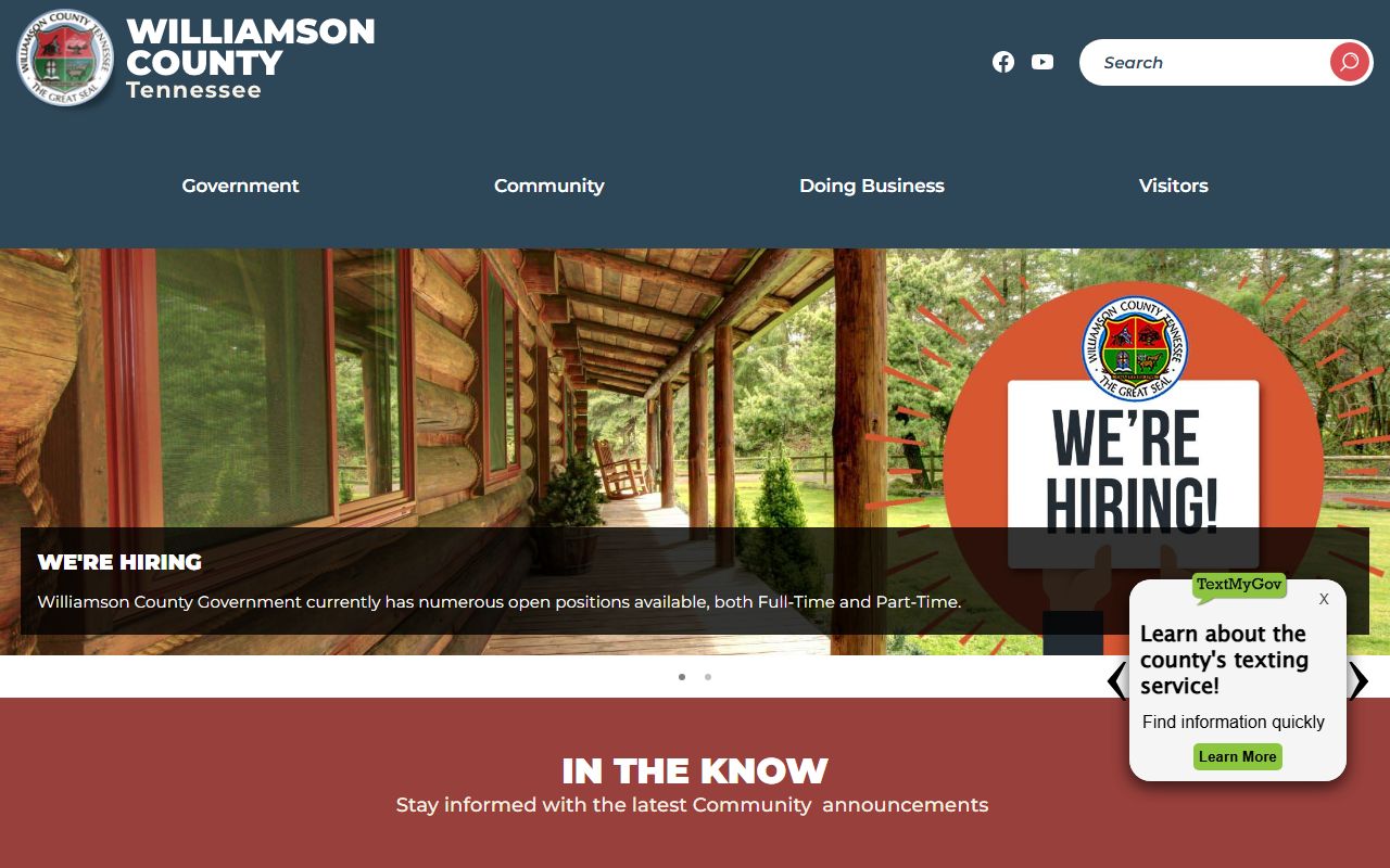 Williamson County Health Department website for birth records in Franklin Tennessee